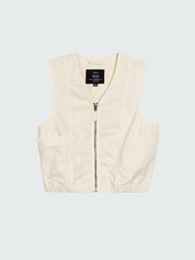 Organic Cotton Gilet in Ecru - Croft