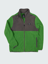 Recycled Zip Fleece in Black/Green - Axiom