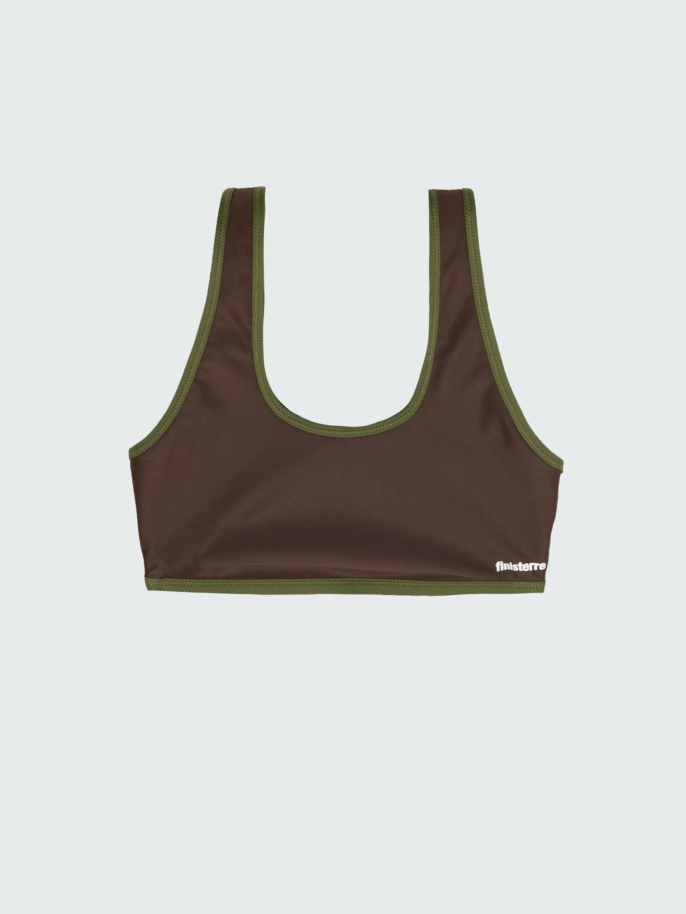 Recycled Scoop Bikini Top in Brown Print - Ailla