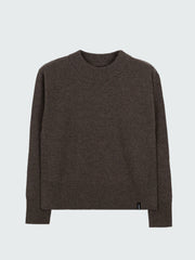 Wool Ribbed Knit Jumper in Brown - Cavan