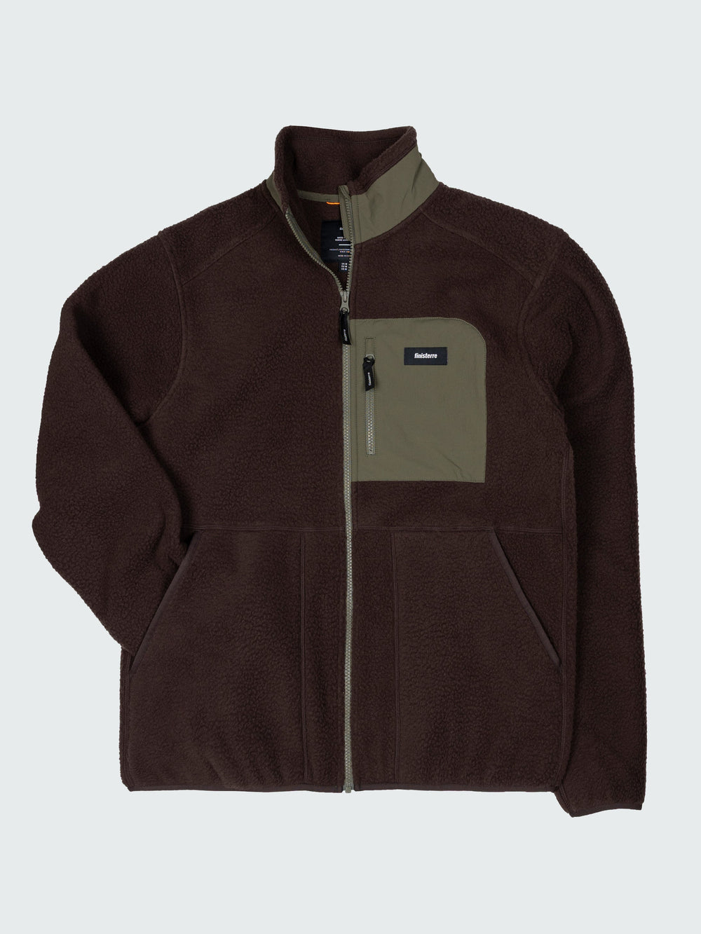 Recycled Fleece Jacket in Brown/Olive - Bolster