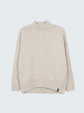 Wool Crew Neck Jumper in Oatmeal - Eyre