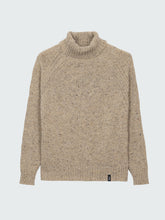 Wool Roll Neck Knit Jumper in Oatmeal - Farne