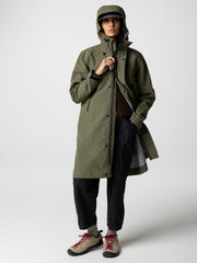 Recycled Longline Waterproof Jacket in Olive - Stormbird