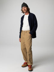 Wool Knit Cardigan in Navy - Polperro