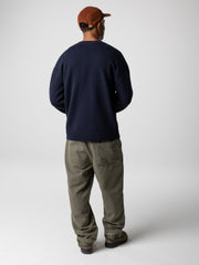 Wool Knit Jumper in Navy - Polperro