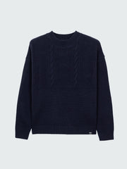 Wool Knit Jumper in Navy - Polperro