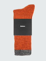 Wool Sock in Burnt Orange/Grey Marl - Bosun