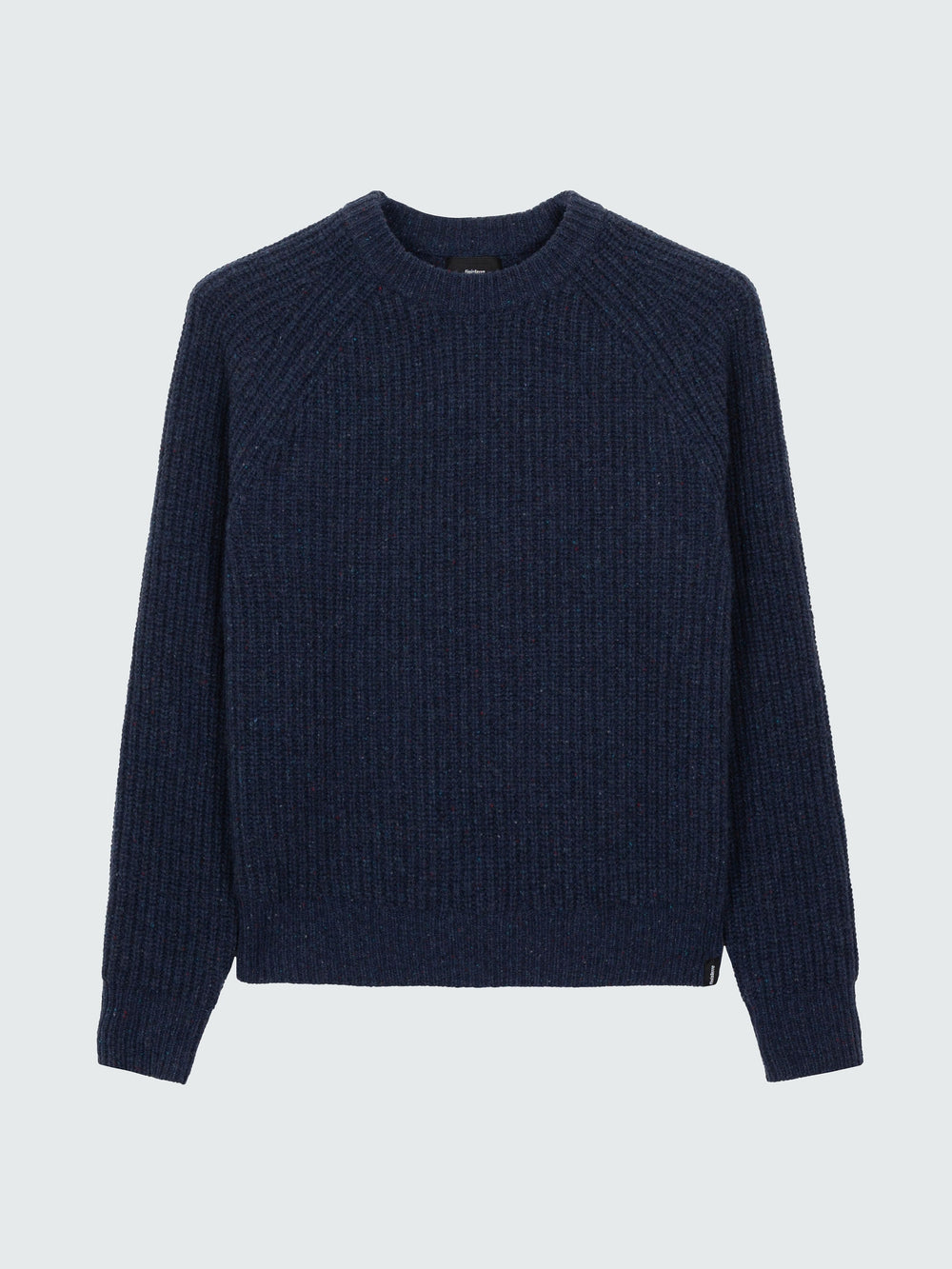 Fisherman Wool Knit Jumper in Navy - Mora