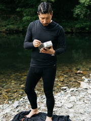 Eddy 2.0 Merino Wool Long Johns in Black/Olive