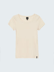 Organic White Ribbed T-Shirt - Powes