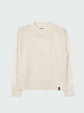 Wool Ribbed Knit Jumper in Ecru - Cavan