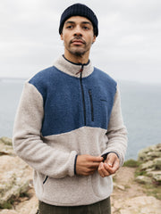 Hegen 1/4 Zip Fleece in Coastal Fjord/Oatmeal