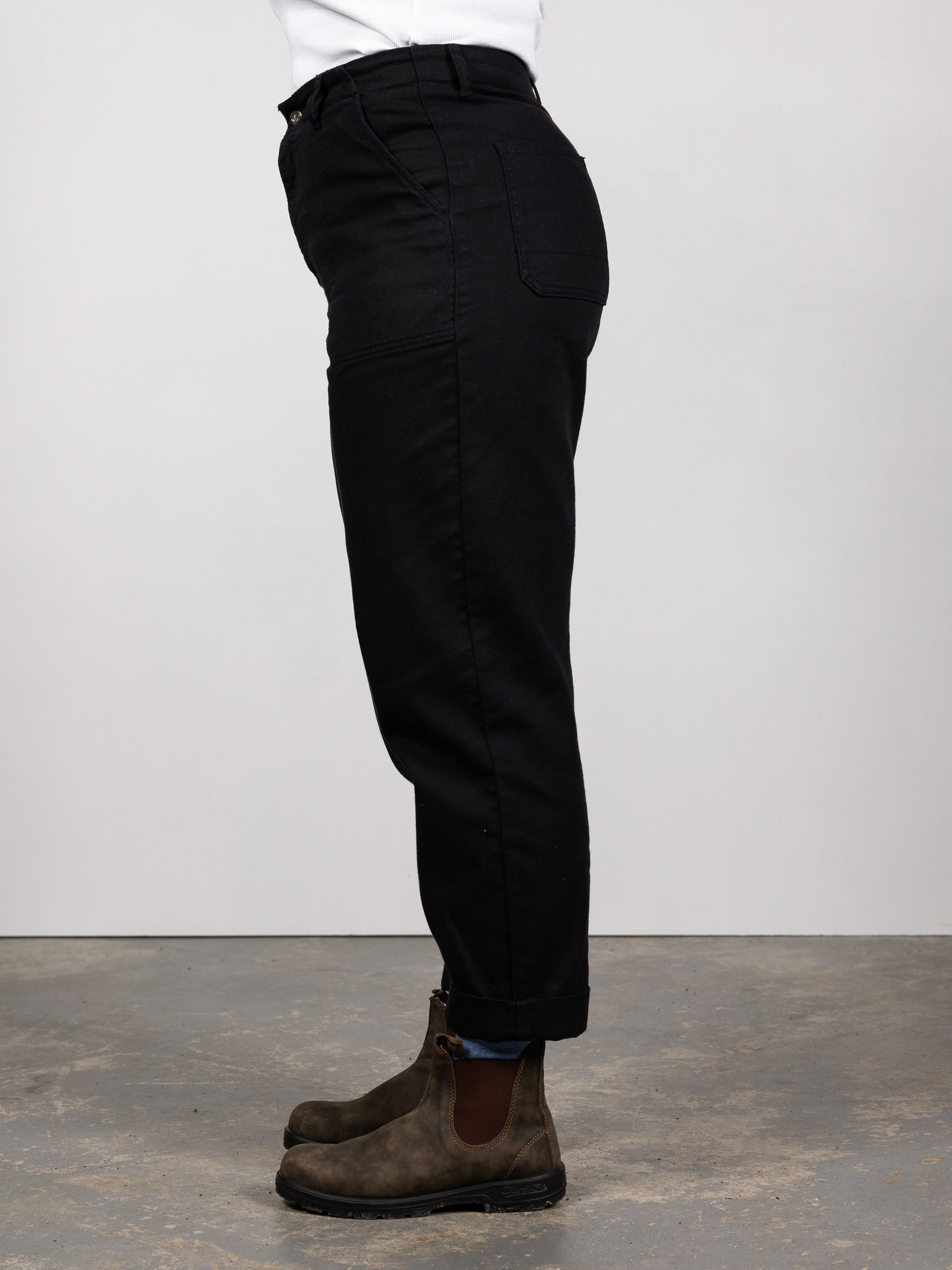 Yarrel Canvas Trouser in Black