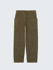Organic Cotton Barrel Trouser in Olive - Croft