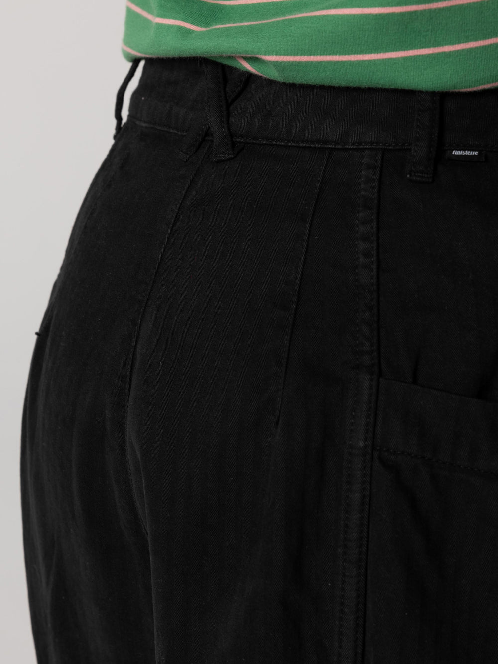 Organic Cotton Barrel Trouser in Black - Croft
