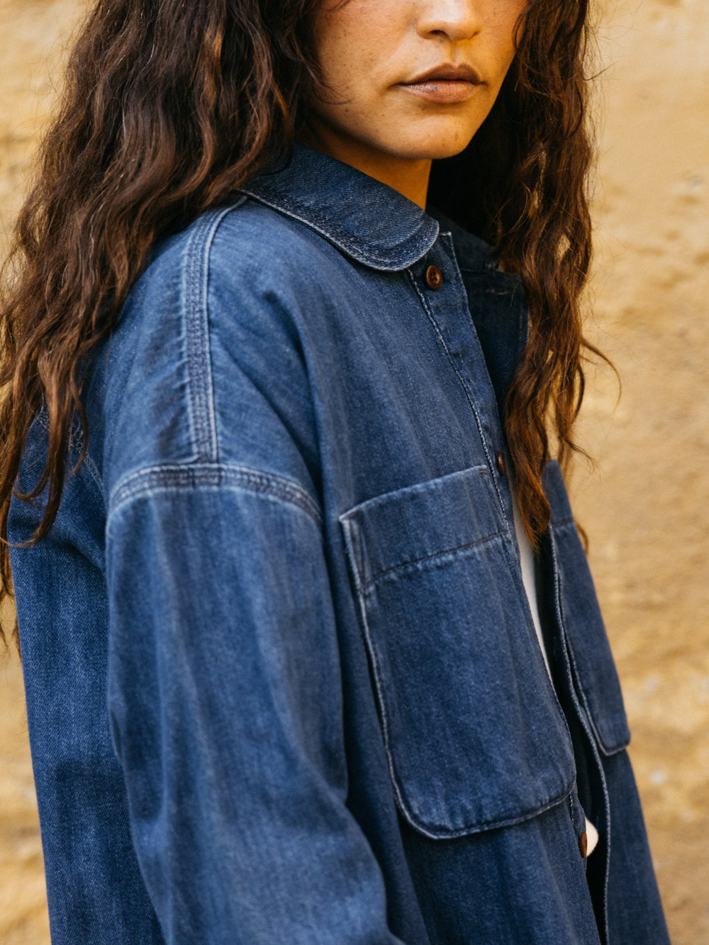 Organic Cotton Shirt in Denim - Gwavas