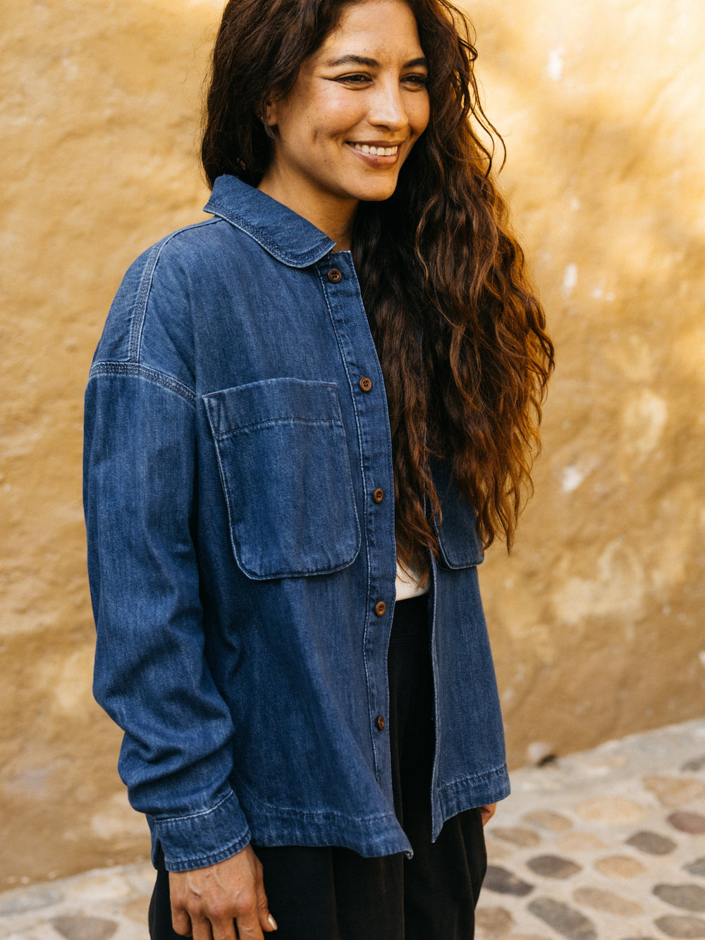 Organic Cotton Shirt in Denim - Gwavas