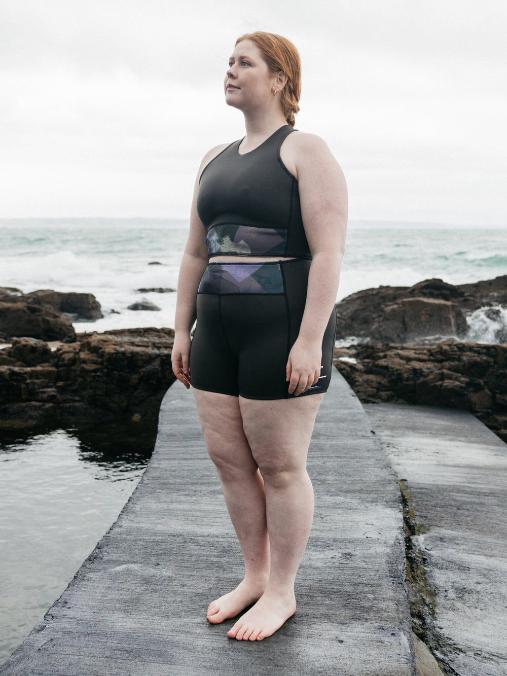 Natural Rubber Bikini Top in Raven Lofi Print - Kaia