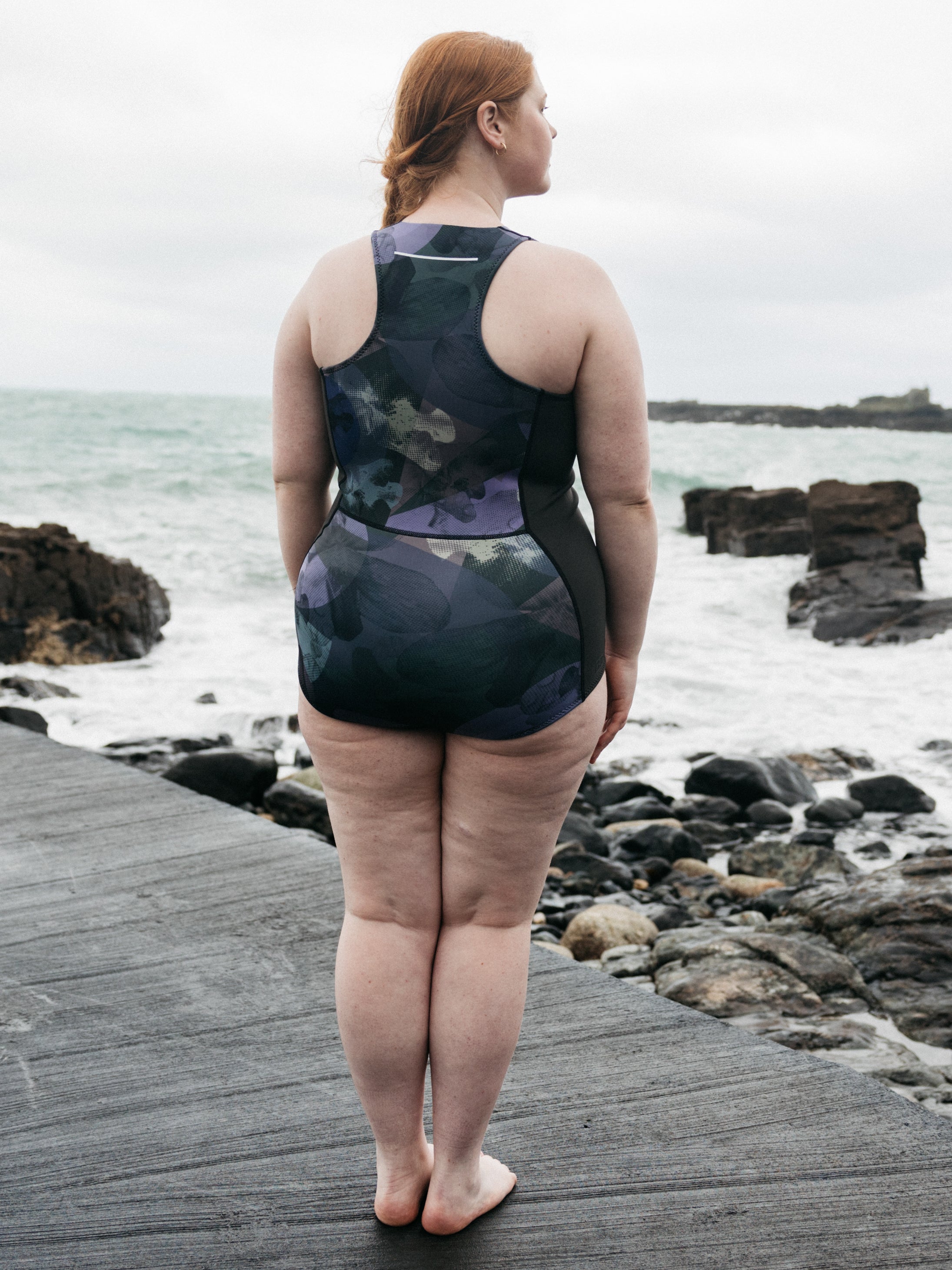 Natural Rubber Swimsuit in Raven Lofi Print - Kaia