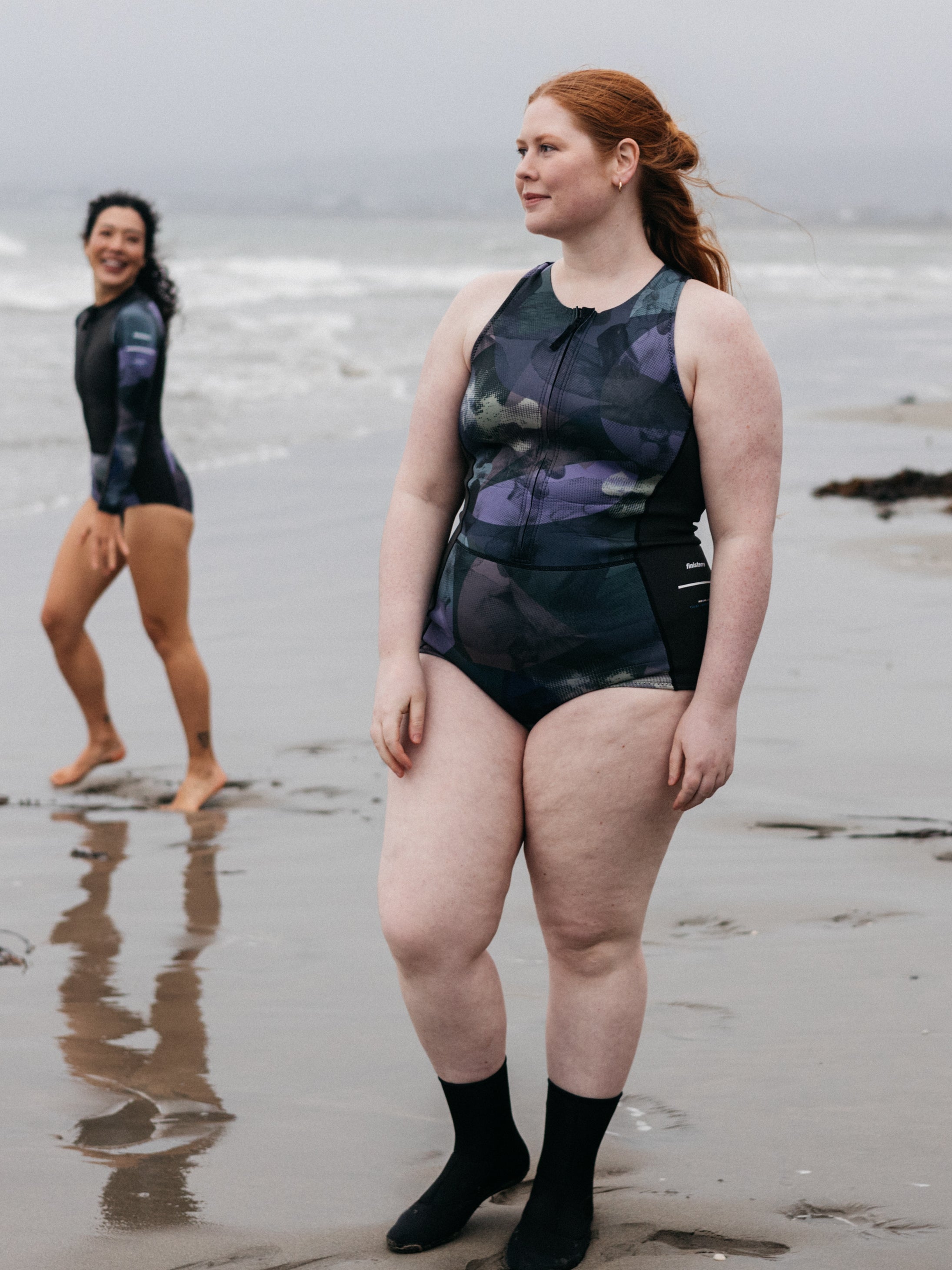 Natural Rubber Swimsuit in Raven Lofi Print - Kaia