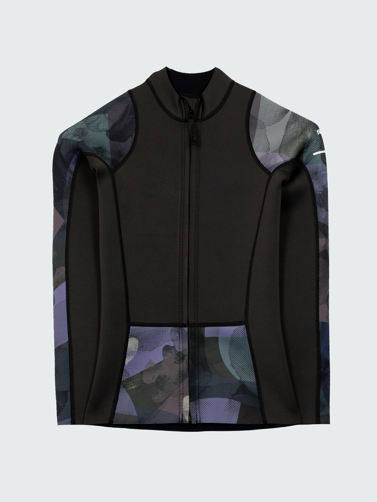 Natural Rubber Long Sleeve Top in Raven Lofi Print - Kaia