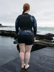 Natural Rubber Long Sleeve Top in Raven Lofi Print - Kaia