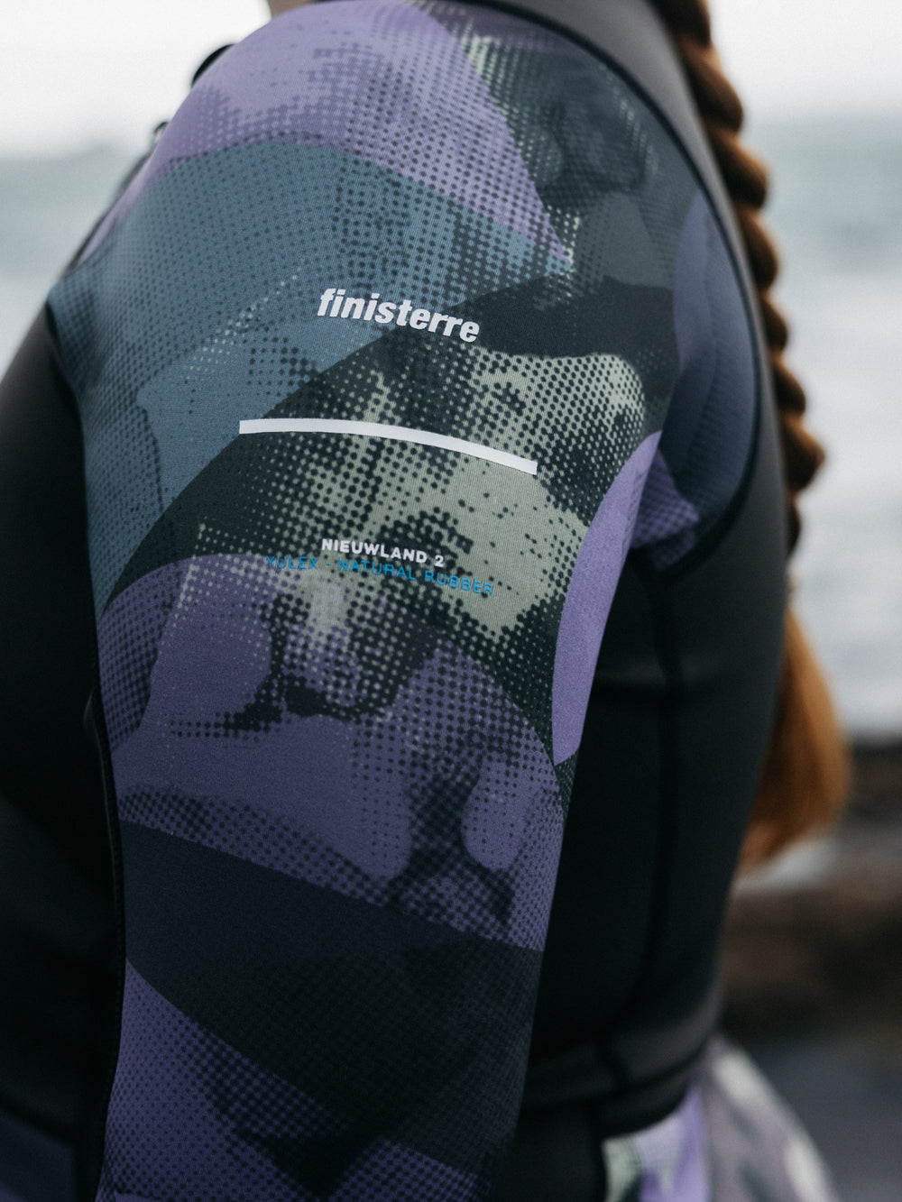 Natural Rubber Long Sleeve Top in Raven Lofi Print - Kaia