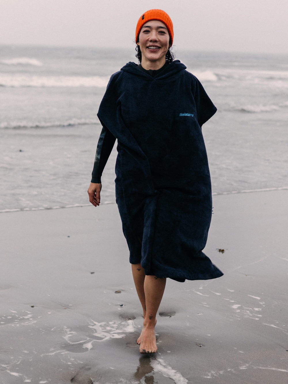 Organic Cotton Robe in Navy - Clearwater