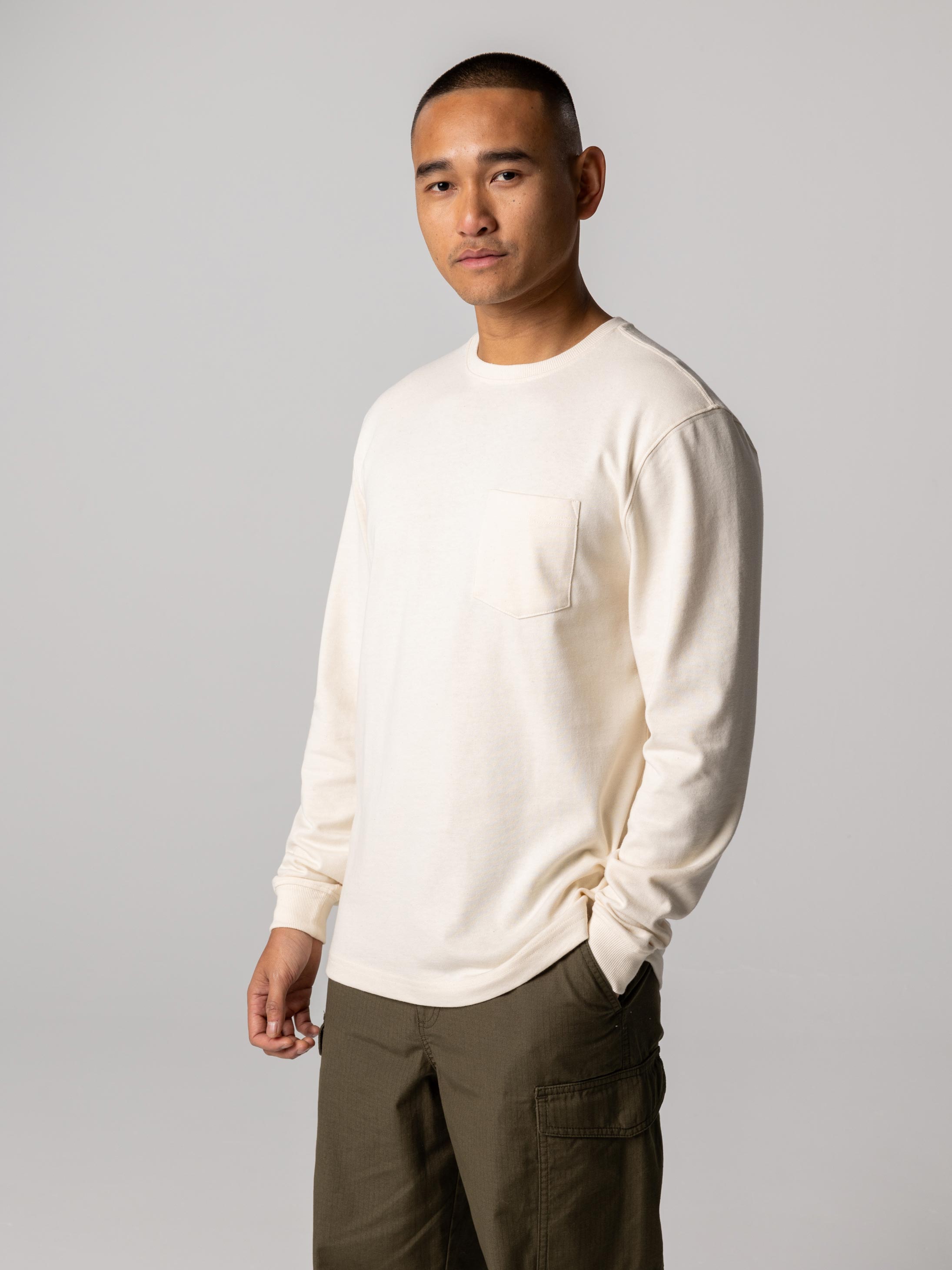 Cotton Blend T-Shirt in Ecru - Orca