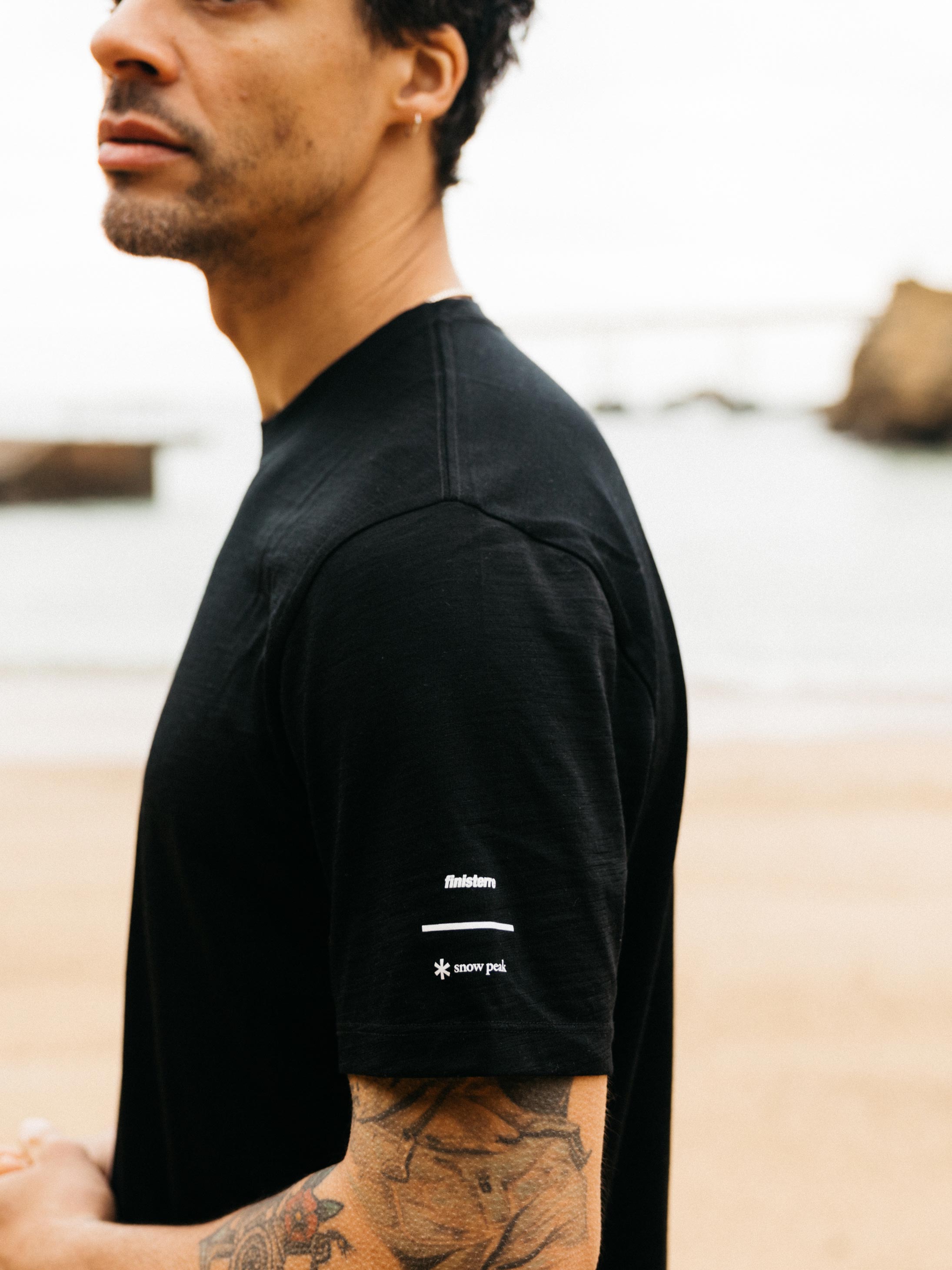 Snow Peak + Finisterre Merino T-Shirt in Black