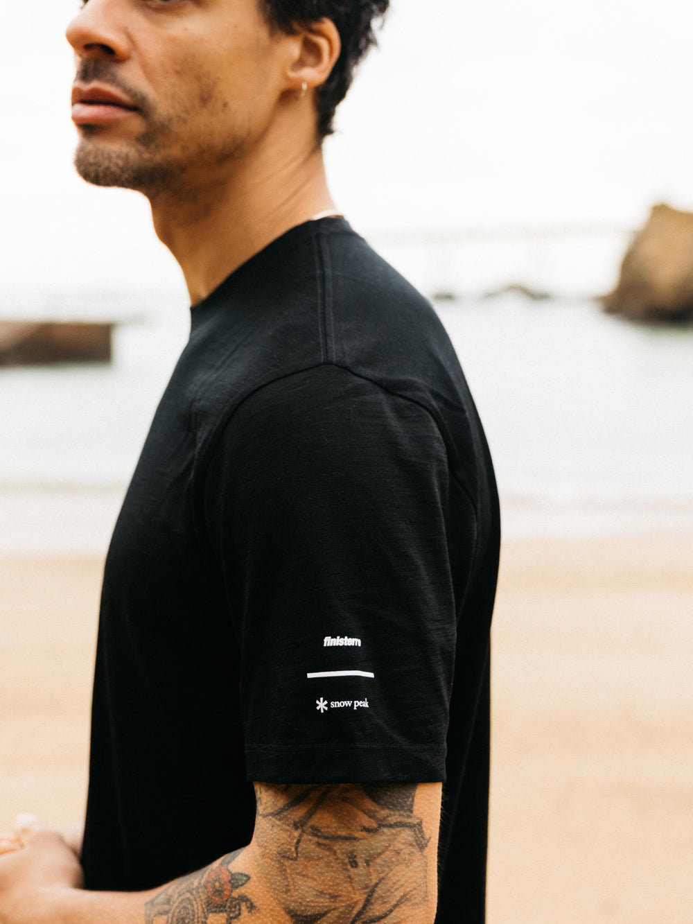 Snow Peak + Finisterre Merino T-Shirt in Black