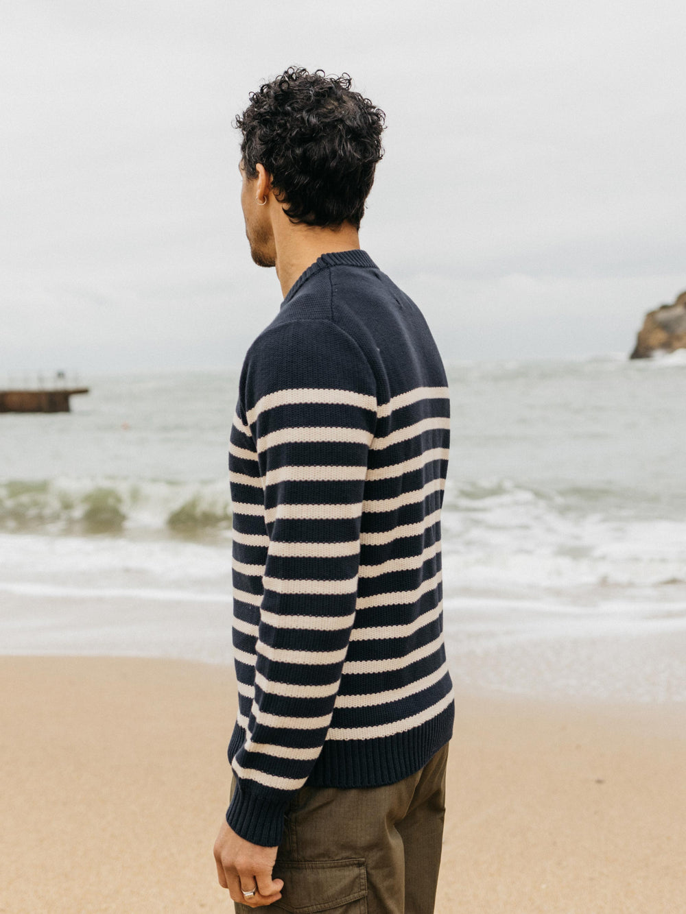 Wool Striped Jumper in Multi Stripe - Ledden