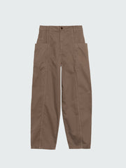 Organic Cotton Barrel Trouser in Brown - Croft
