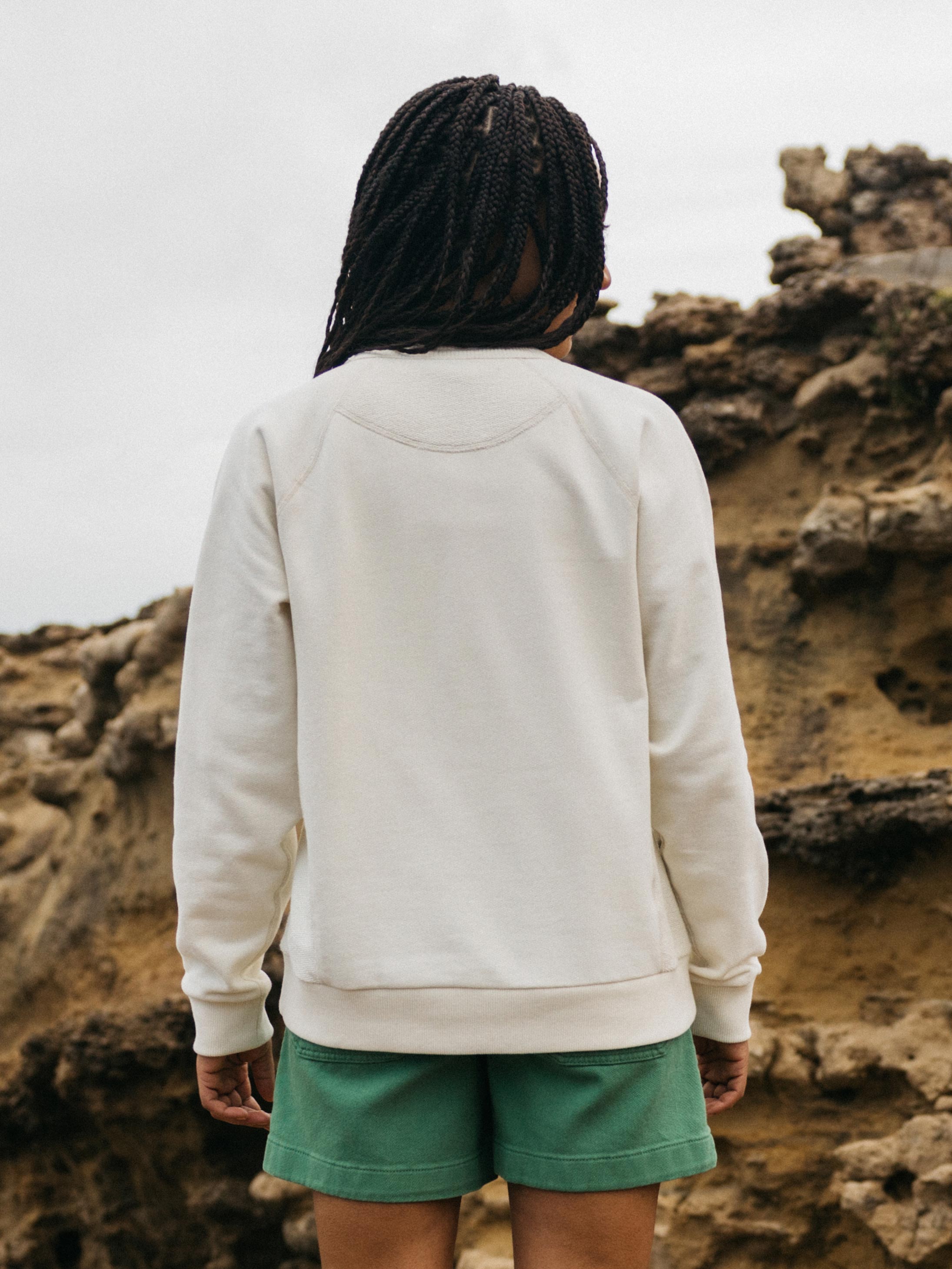 Organic Retro Sweatshirt in Ecru - Serpentine