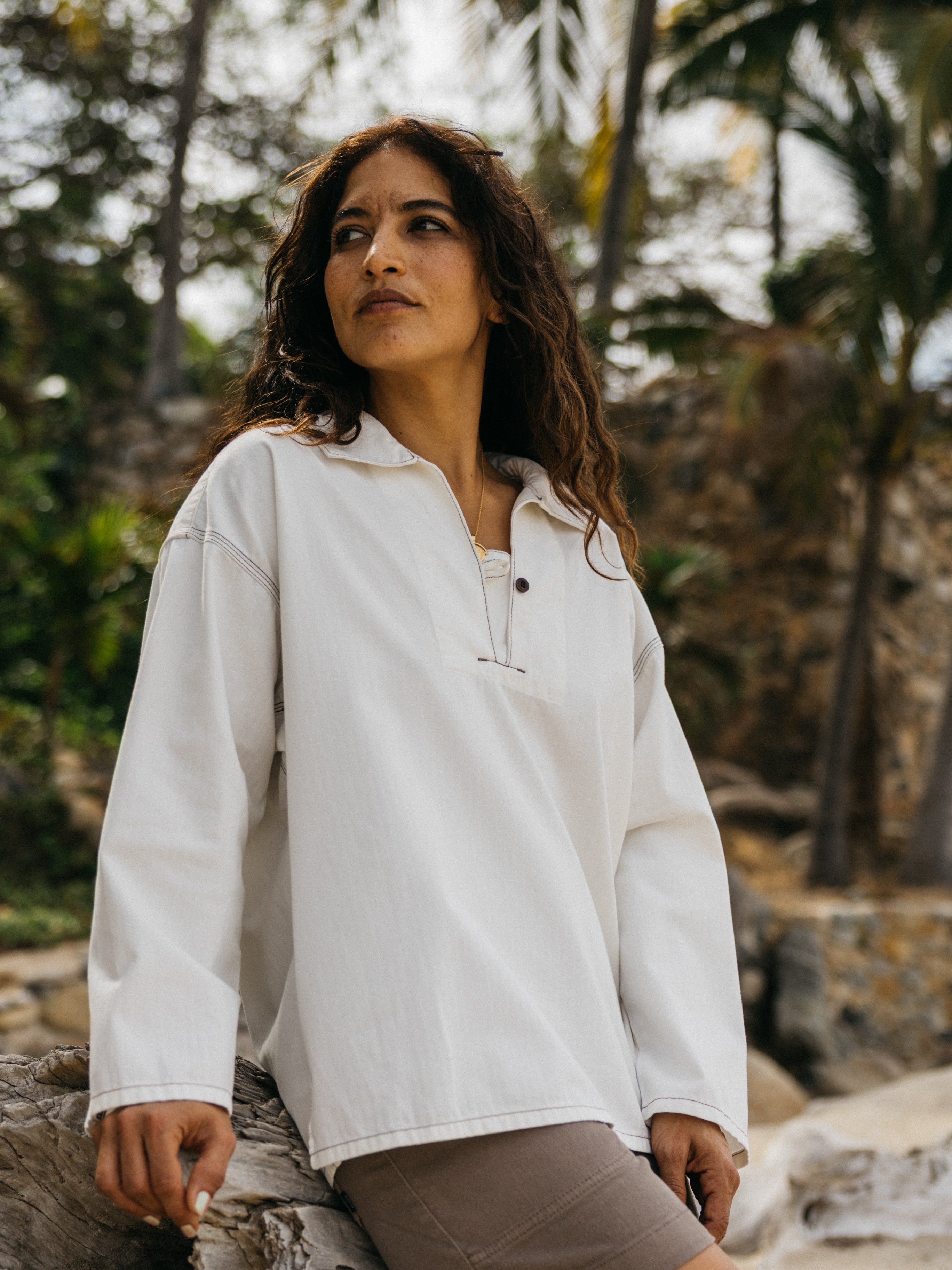 Organic Cotton Smock in Ecru - Croft