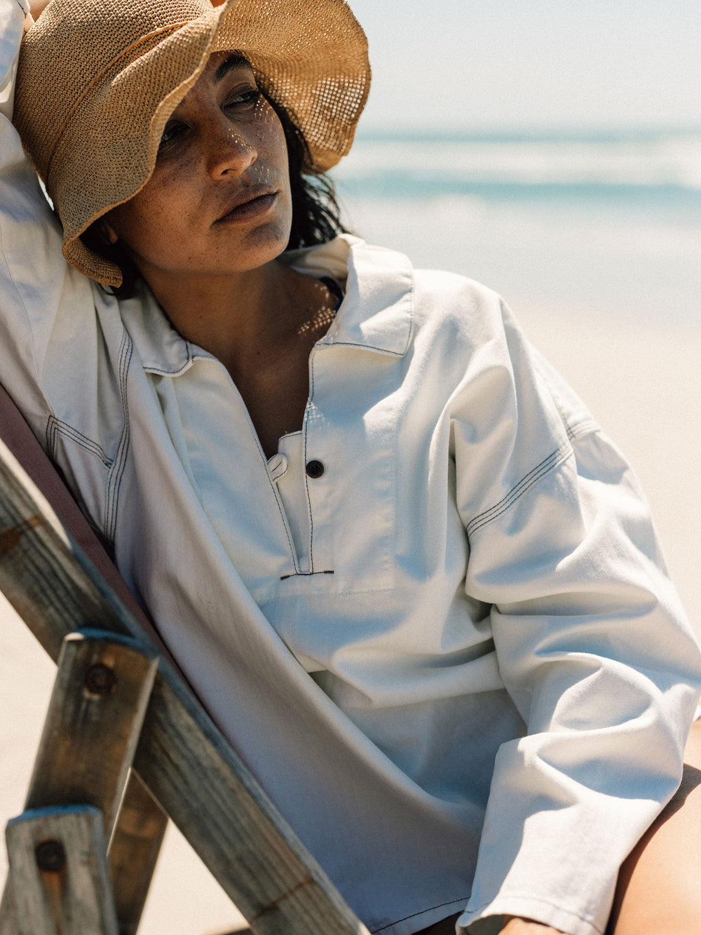 Organic Cotton Smock in Ecru - Croft