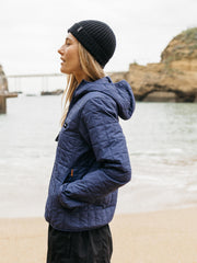 Insulated Hooded Jacket in Navy - Firecrest