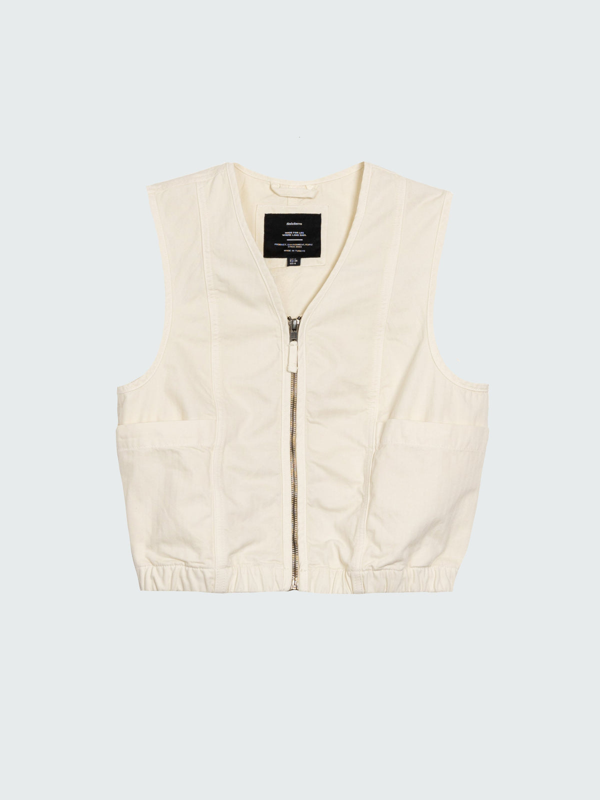 Organic Cotton Gilet in Ecru - Croft