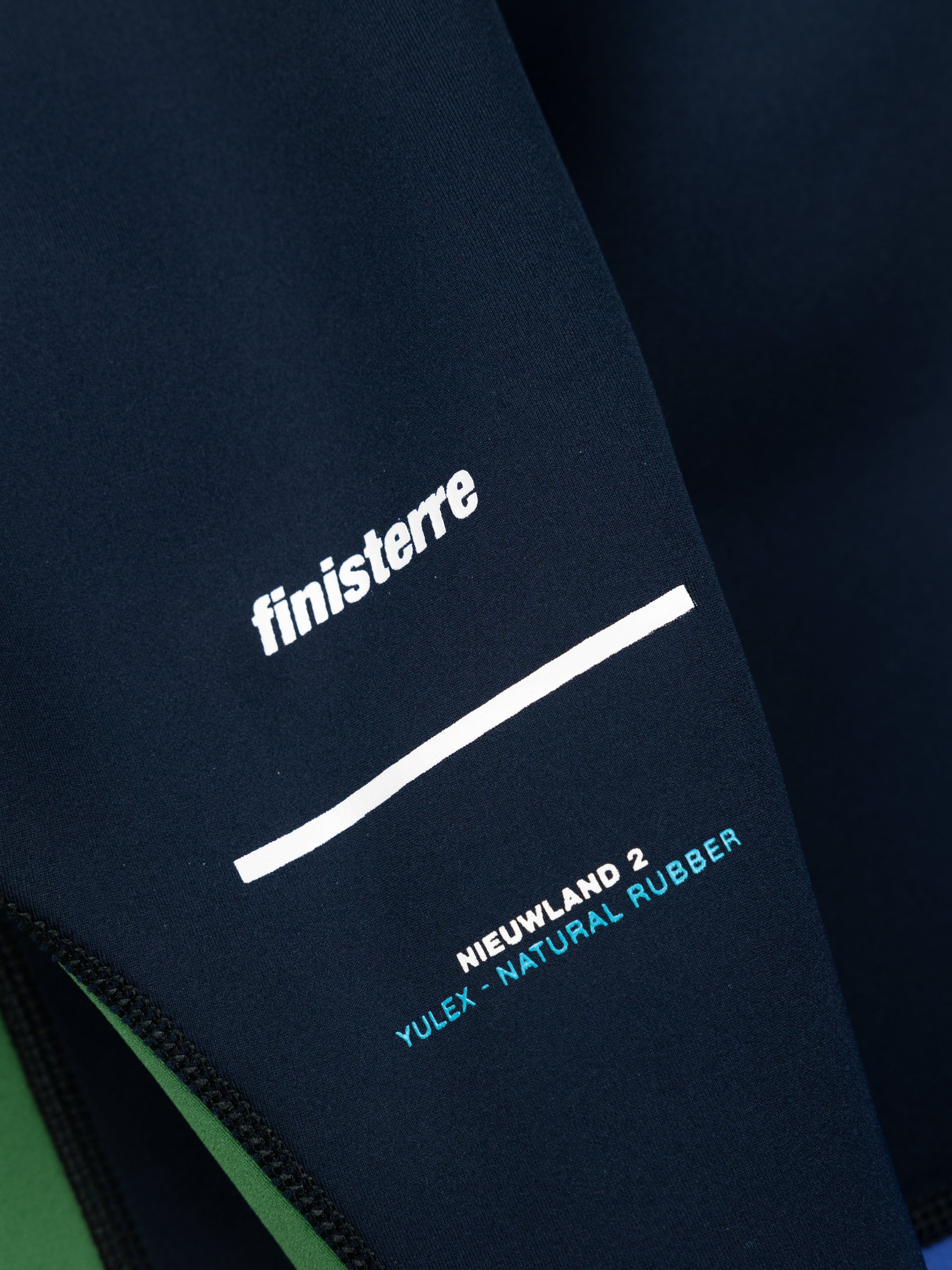 Natural Rubber Yulex Long Sleeve Top in Navy/Lake/Green - Kaia