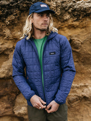 Insulated Hooded Jacket in Navy - Firecrest
