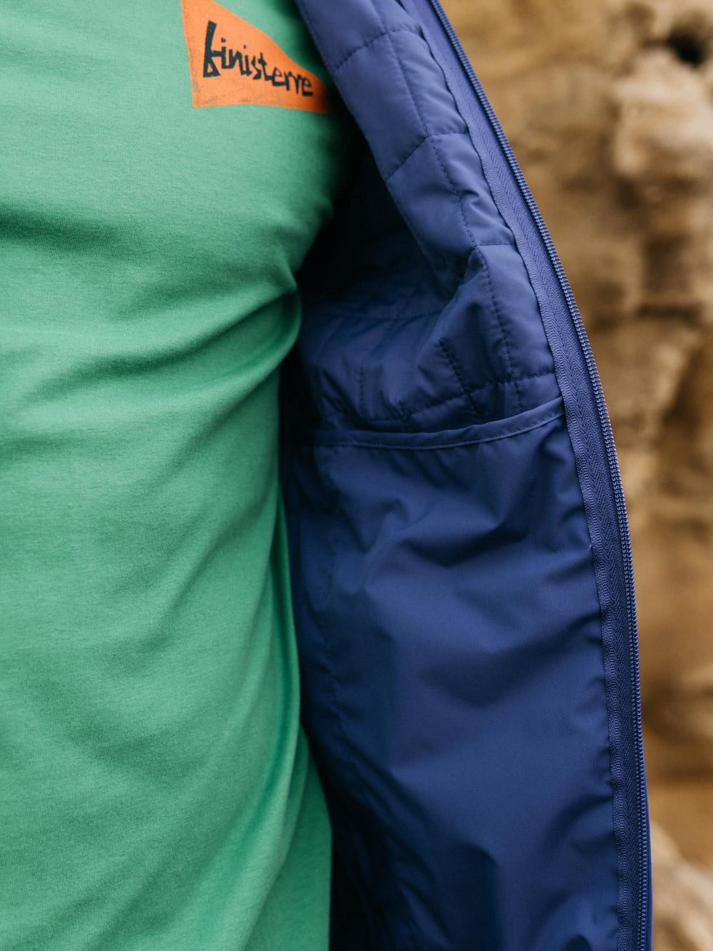 Insulated Hooded Jacket in Navy - Firecrest