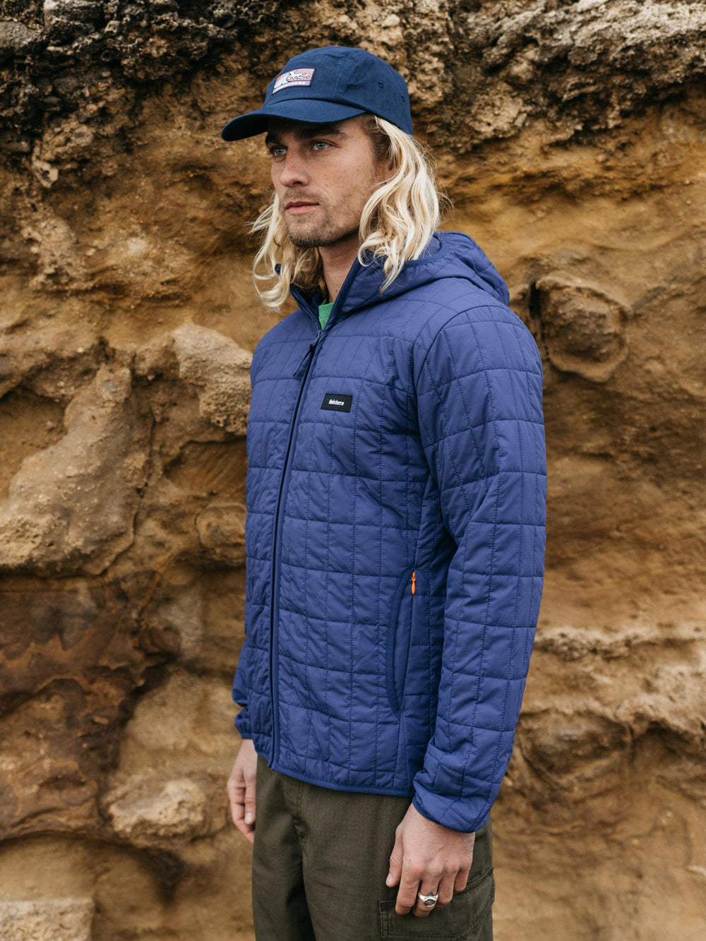 Insulated Hooded Jacket in Navy - Firecrest