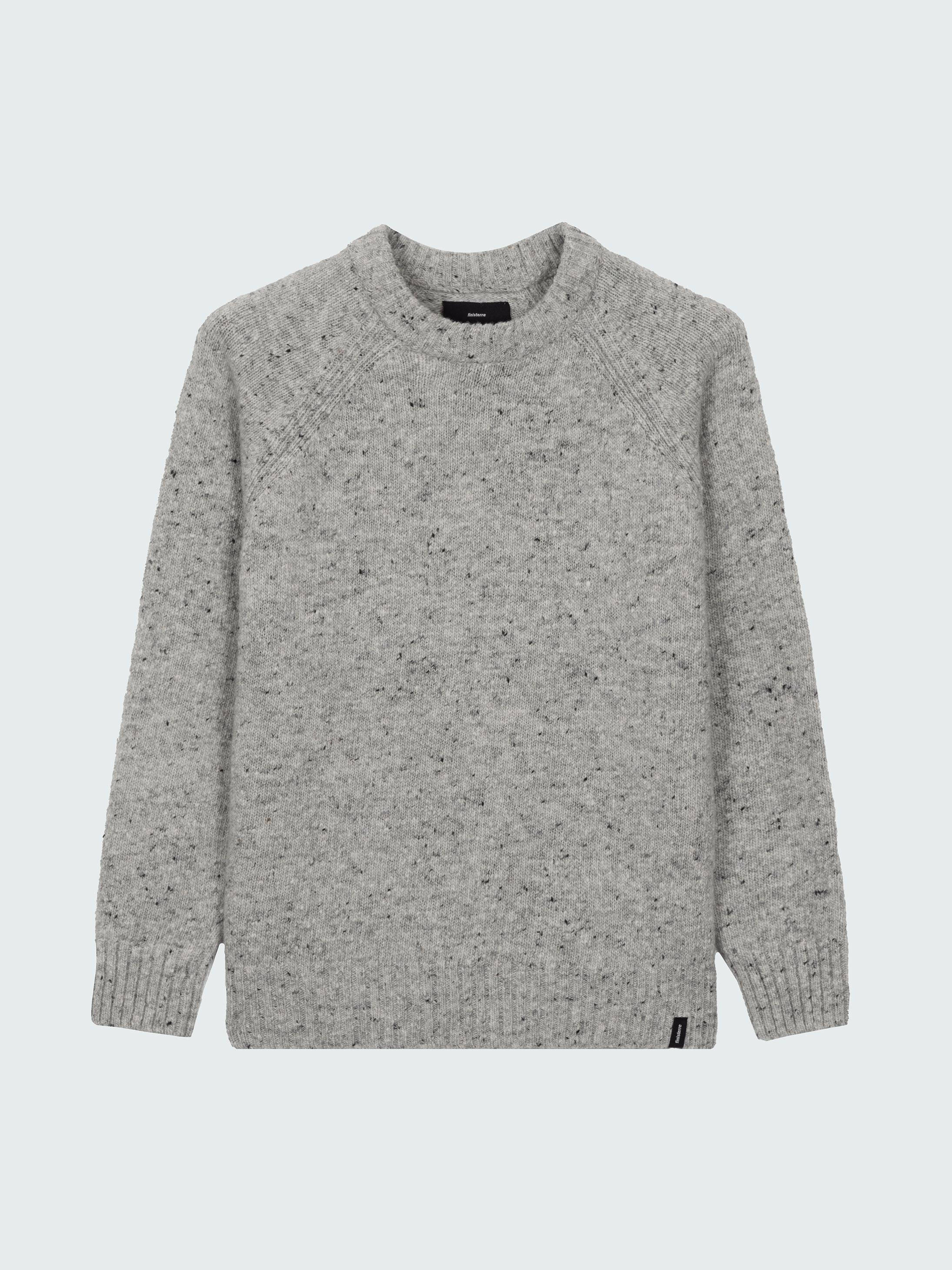 Wool Crew Neck Knit Jumper in Dove Grey - Farne