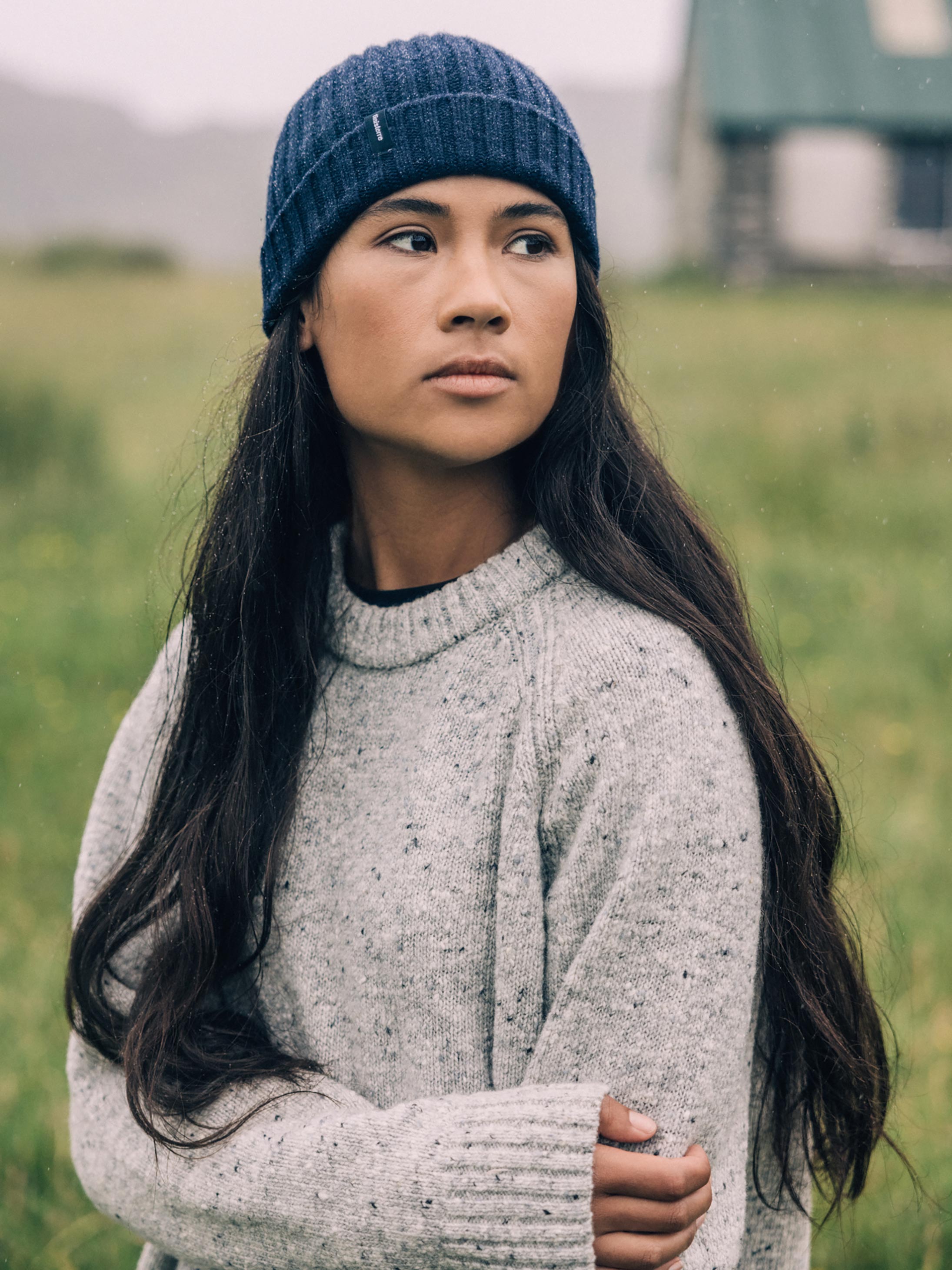 Wool Crew Neck Knit Jumper in Dove Grey - Farne
