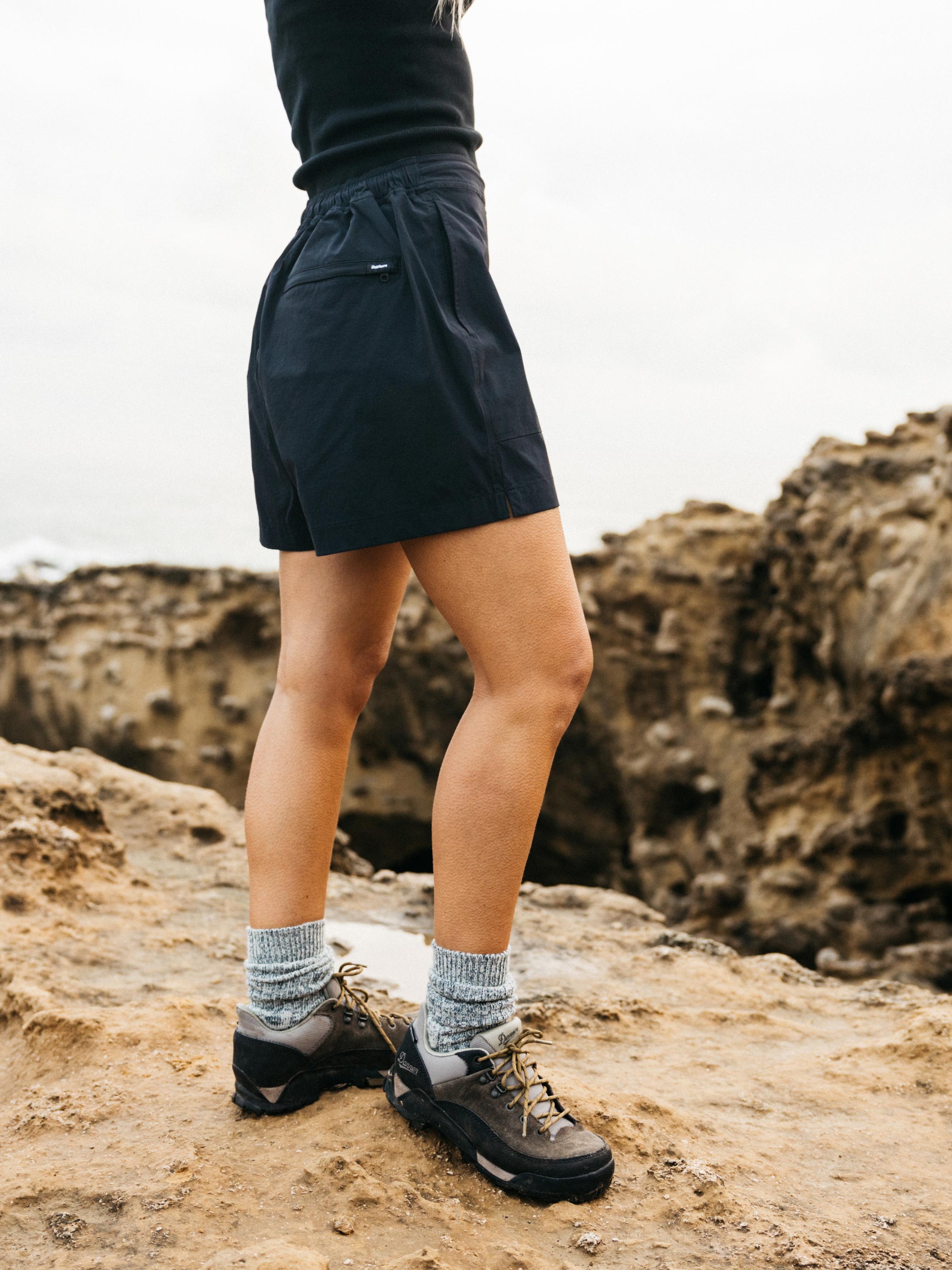 Recycled Hybrid Short in Black - Walker