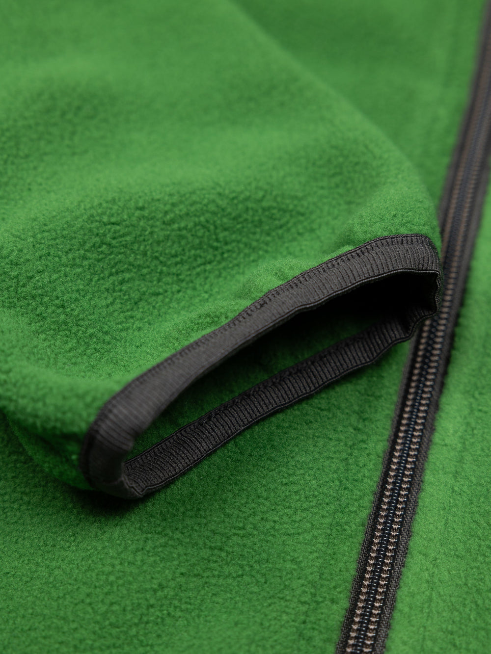 Recycled Zip Fleece in Black/Green - Axiom