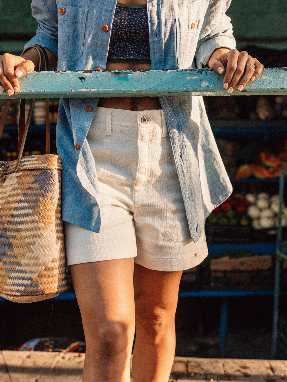 Yarrel Canvas Short in Ecru