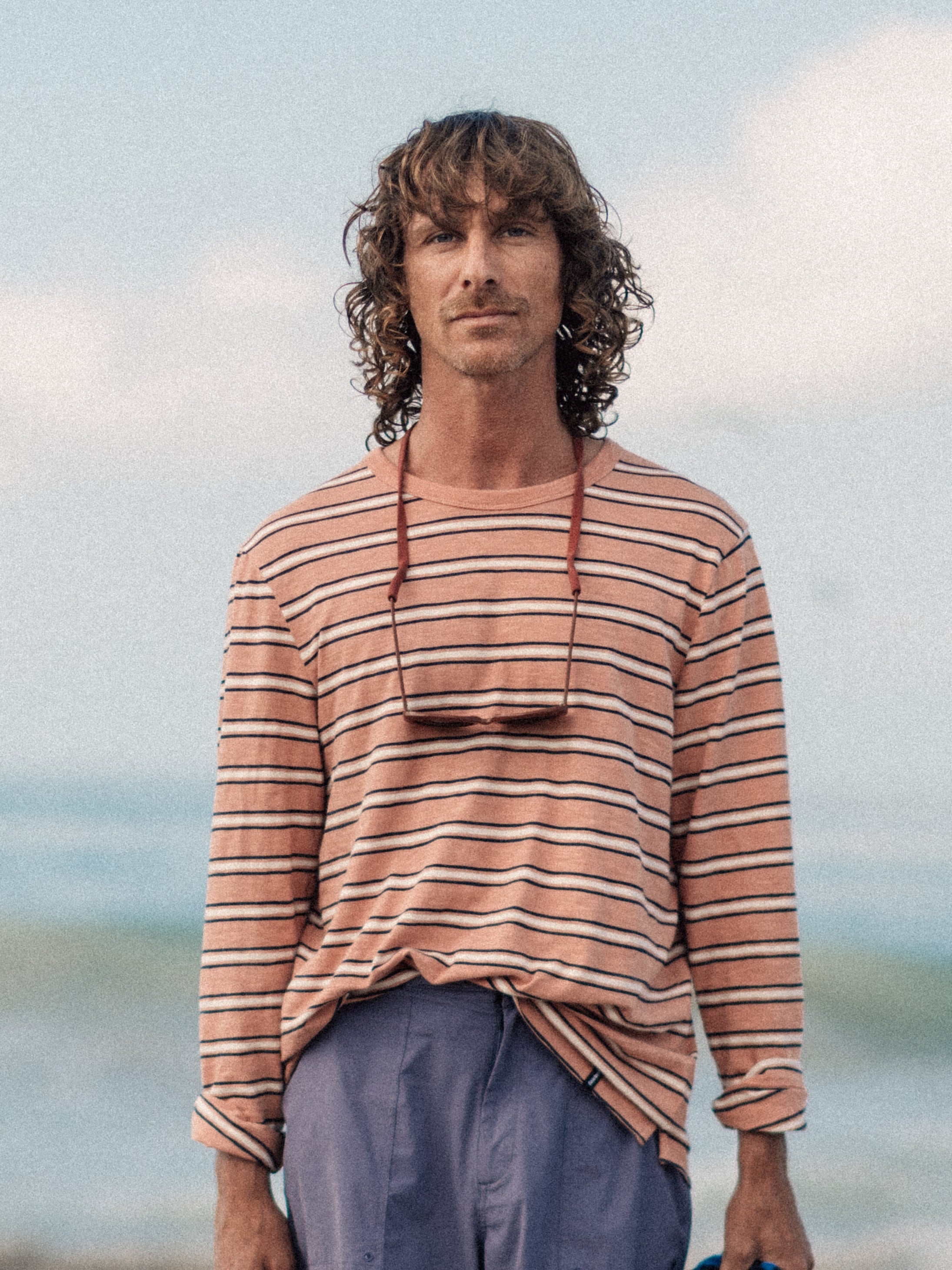 Organic Cotton T-Shirt in Clay Stripe - Channel