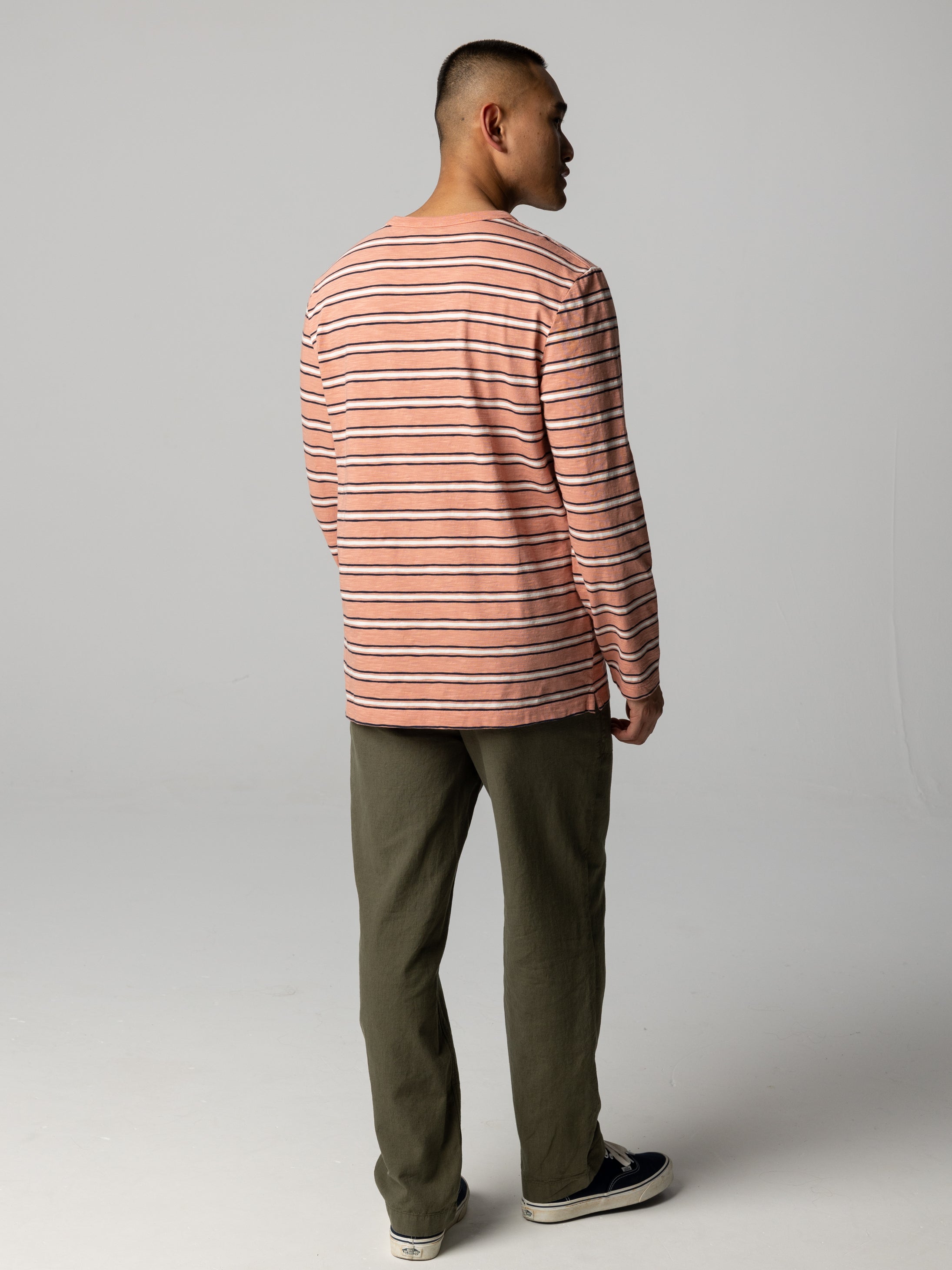 Organic Cotton T-Shirt in Clay Stripe - Channel